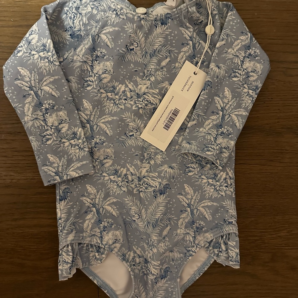 Kids Blue Floral Rashguard
